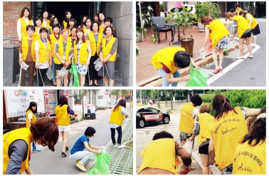 두드림 나눔 봉사단 2조의 '깨끗한 거리 만들기' 